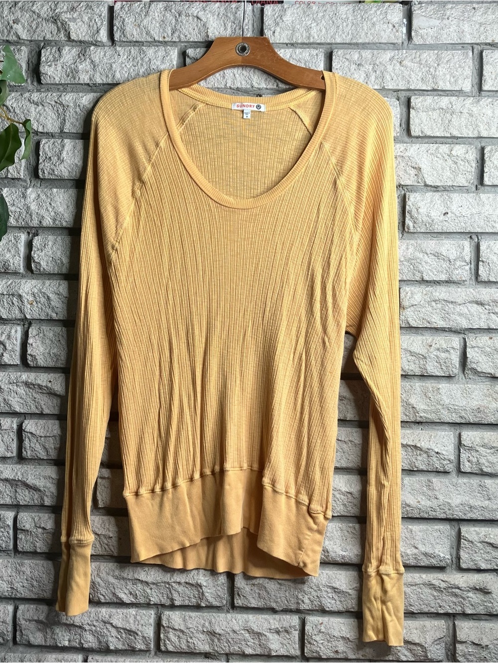 Sundry Textured Long Sleeve Top